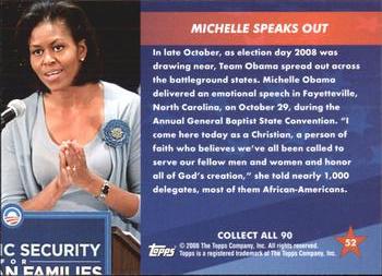 2009 Topps President Obama #52 Michelle Speaks Out Back