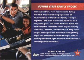 2009 Topps President Obama #55 Future First Family Frolic Back