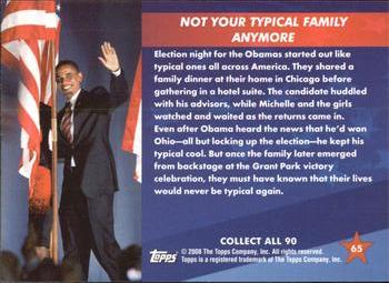 2009 Topps President Obama #65 Not Your Typical Family Anymore Back