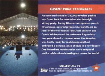 2009 Topps President Obama #68 Grant Park Celebrates Back