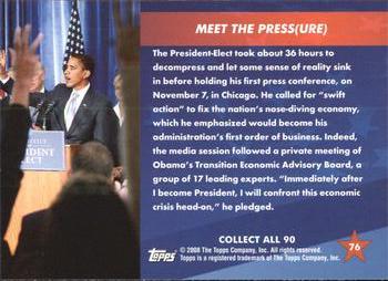 2009 Topps President Obama #76 Meet the Press(ure) Back