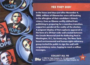 2009 Topps President Obama #78 Yes They Did! Back