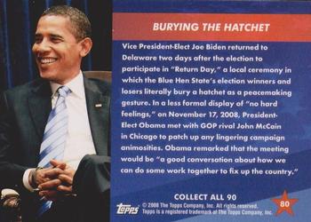 2009 Topps President Obama #80 Burying the Hatchet Back