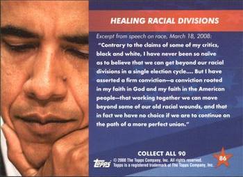 2009 Topps President Obama #86 Healing Racial Divisions Back