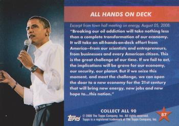 2009 Topps President Obama #87 All Hands on Deck Back