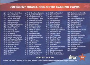 2009 Topps President Obama #90 Checklist Back