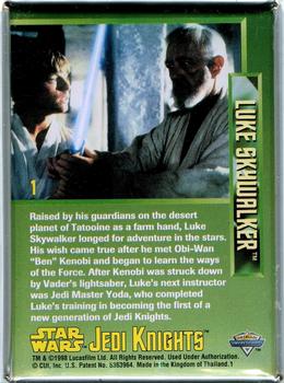 1998 Metallic Impressions Star Wars Jedi Knights #1 Luke Skywalker Back