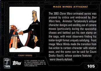 2007 Topps Star Wars 30th Anniversary #105 Mace Windu Attacks! Back