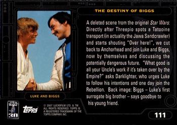 2007 Topps Star Wars 30th Anniversary #111 The Destiny of Biggs Back