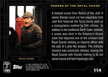 2007 Topps Star Wars 30th Anniversary #114 Powers of the Royal Guard Back