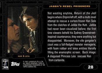 2007 Topps Star Wars 30th Anniversary #28 Jabba's Rebel Prisoners Back