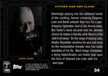 2007 Topps Star Wars 30th Anniversary #34 Father and Son Clash Back