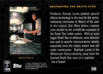 2007 Topps Star Wars 30th Anniversary #35 Destroying the Death Star Back
