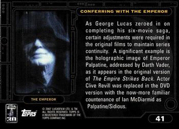 2007 Topps Star Wars 30th Anniversary #41 Conferring with the Emperor Back