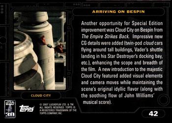 2007 Topps Star Wars 30th Anniversary #42 Arriving on Bespin Back