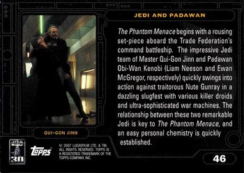 2007 Topps Star Wars 30th Anniversary #46 Jedi and Padawan Back
