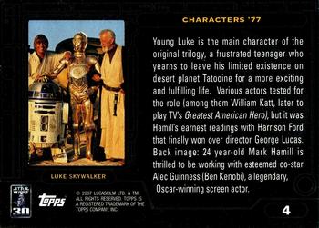 2007 Topps Star Wars 30th Anniversary #4 Luke Skywalker Back