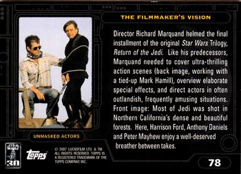 2007 Topps Star Wars 30th Anniversary #78 The Filmmaker's Vision Back
