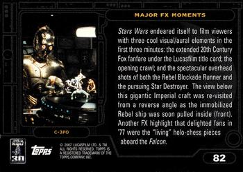 2007 Topps Star Wars 30th Anniversary #82 Major FX Moments Back