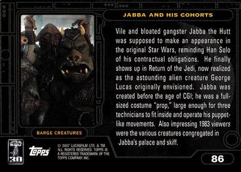 2007 Topps Star Wars 30th Anniversary #86 Jabba and his Cohorts Back