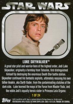 2011 Topps Star Wars Dog Tags Inserts #1 Luke Skywalker Back
