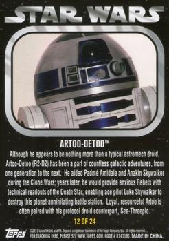 2011 Topps Star Wars Dog Tags Inserts #12 R2-D2 Back