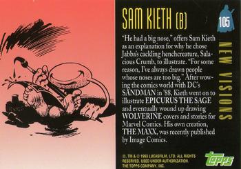 1993 Topps Star Wars Galaxy #105 Sam Kieth (B) Back