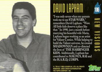 1993 Topps Star Wars Galaxy #106 David Lapham Back