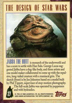 1993 Topps Star Wars Galaxy #27 Jabba the Hutt Back