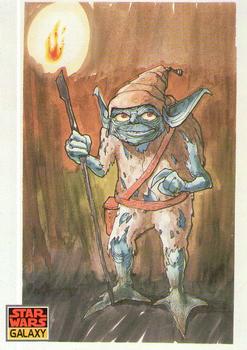 1993 Topps Star Wars Galaxy #32 Yoda as Gremlin Front