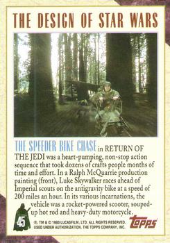 1993 Topps Star Wars Galaxy #45 Speeder Bike Chase, The Back