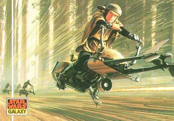1993 Topps Star Wars Galaxy #45 Speeder Bike Chase, The Front
