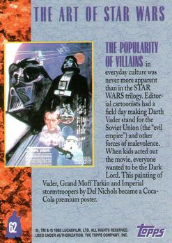 1993 Topps Star Wars Galaxy #62 Popularity of Villains, The Back