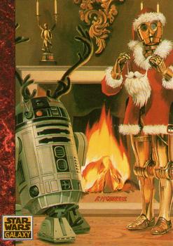 1993 Topps Star Wars Galaxy #77 Santa Threepio Front