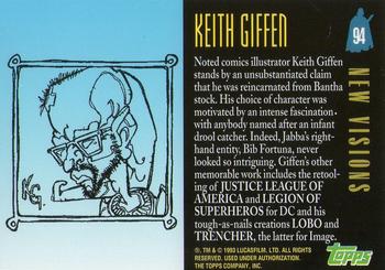 1993 Topps Star Wars Galaxy #94 Keith Giffen Back