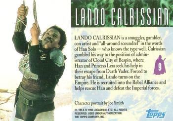 1993 Topps Star Wars Galaxy #9 Lando Calrissian Back