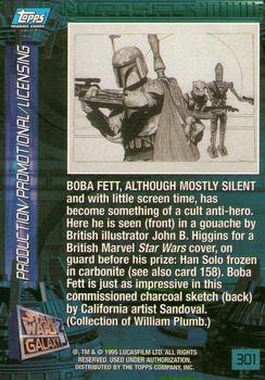1995 Topps Star Wars Galaxy Series 3 #301 Boba Fett Cloud City Back