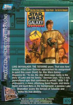 1995 Topps Star Wars Galaxy Series 3 #309 The Tatooine Years Back