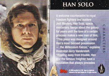 2009 Topps Star Wars Galaxy Series 4 #6 Han Solo Back
