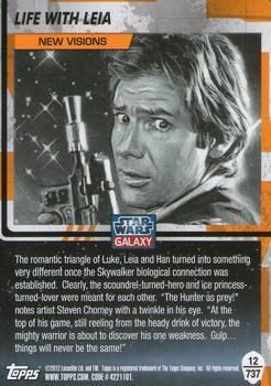2012 Topps Star Wars Galaxy Series 7 #737 Life with Leia Back