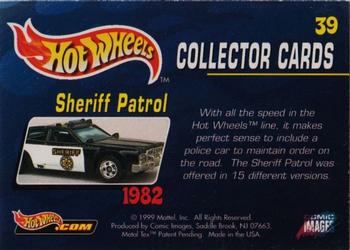 1999 Comic Images Hot Wheels #39 Sherriff Patrol Back
