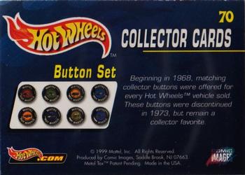 1999 Comic Images Hot Wheels #70 Button Set Back
