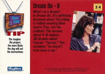 1994 SkyBox Home Improvement #34 Dream On - B Back