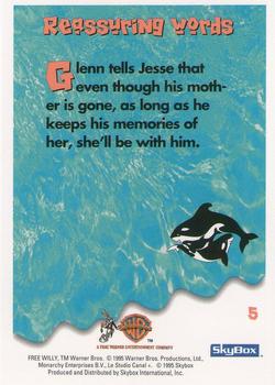 1995 SkyBox Free Willy 2: The Adventure Home #5 Reassuring words Back