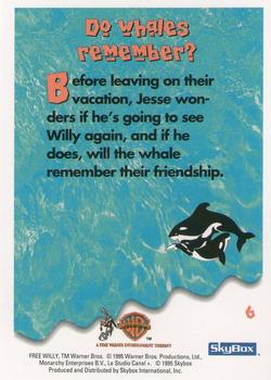 1995 SkyBox Free Willy 2: The Adventure Home #6 Do whales remember? Back