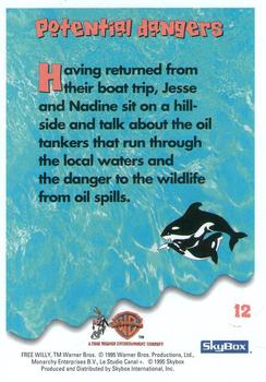 1995 SkyBox Free Willy 2: The Adventure Home #12 Potential dangers Back