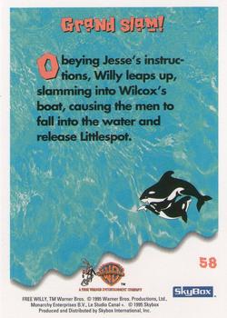 1995 SkyBox Free Willy 2: The Adventure Home #58 Grand slam! Back