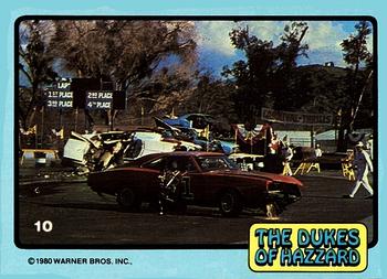 1980 Donruss Dukes of Hazzard #10 The General Lee in a race Front