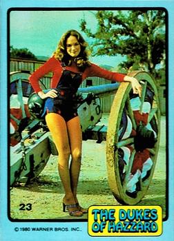 1980 Donruss Dukes of Hazzard #23 Daisy Standing with a Cannon Front