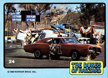 1980 Donruss Dukes of Hazzard #24 A Wrecked General Lee Front